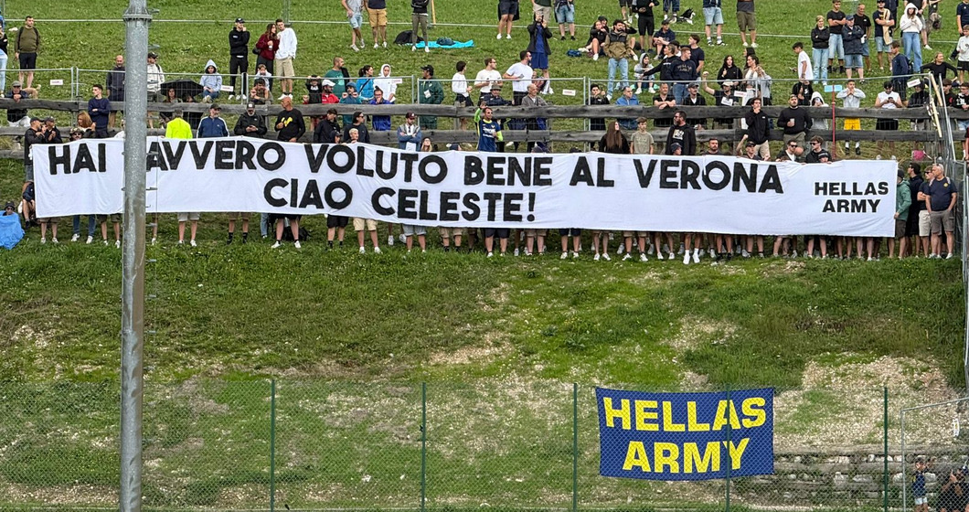 Verona, il tifo organizzato rende omaggio a Celeste Pin (FOTO)