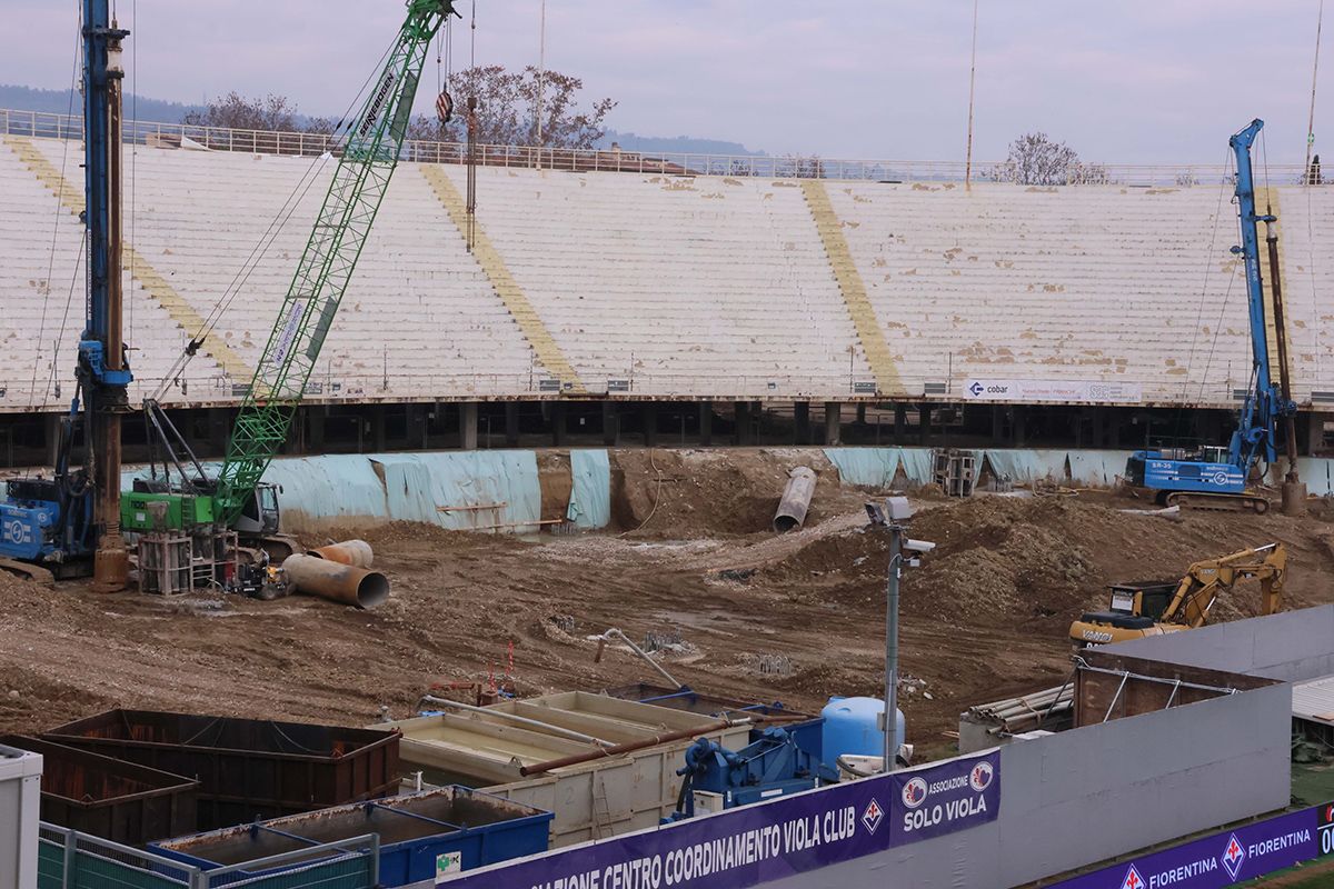 Lo stato dei lavori in Curva Fiesole: le immagini