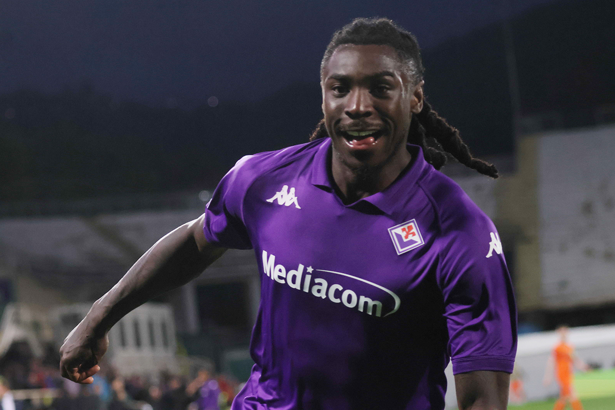 Kean, 23° gol viola della stagione. E' sulla scia di Gilardino