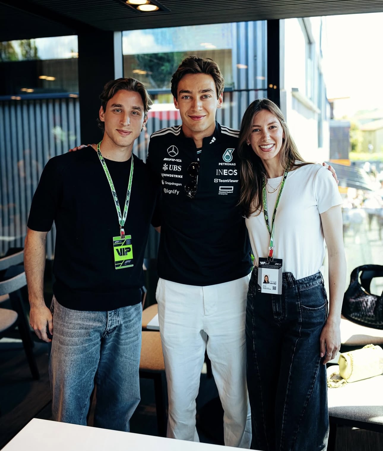 Bove presente all’Autodromo di Imola nel weekend: la foto con George Russel