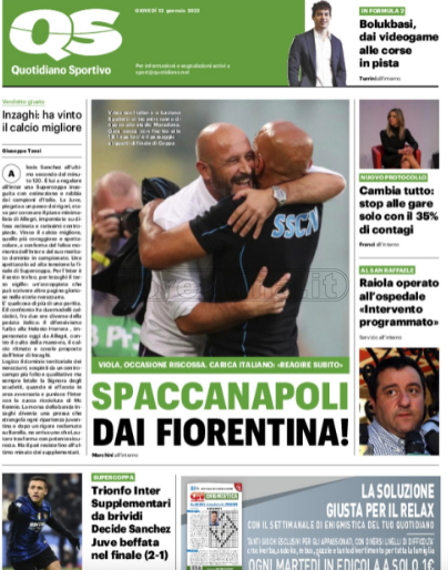 Quotidiani: la prima pagina di Qs, Stadio, Gazzetta, Corriere dello Sport, Tuttosport