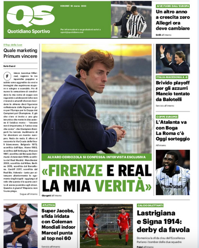 Quotidiani: la prima pagina di Qs, Stadio, Gazzetta, Corriere dello Sport, Tuttosport