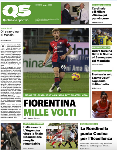 Quotidiani: la prima pagina di Qs, Stadio, Gazzetta, Corriere dello Sport, Tuttosport