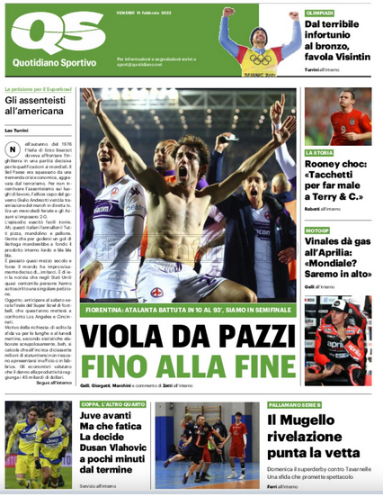 Quotidiani: la prima pagina di Qs, Stadio, Gazzetta, Corriere dello Sport, Tuttosport