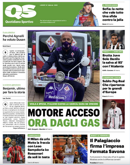 Quotidiani: la prima pagina di Qs, Stadio, Gazzetta, Corriere dello Sport, Tuttosport