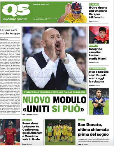 Quotidiani: la prima pagina di Qs, Stadio, Gazzetta, Corriere dello Sport, Tuttosport