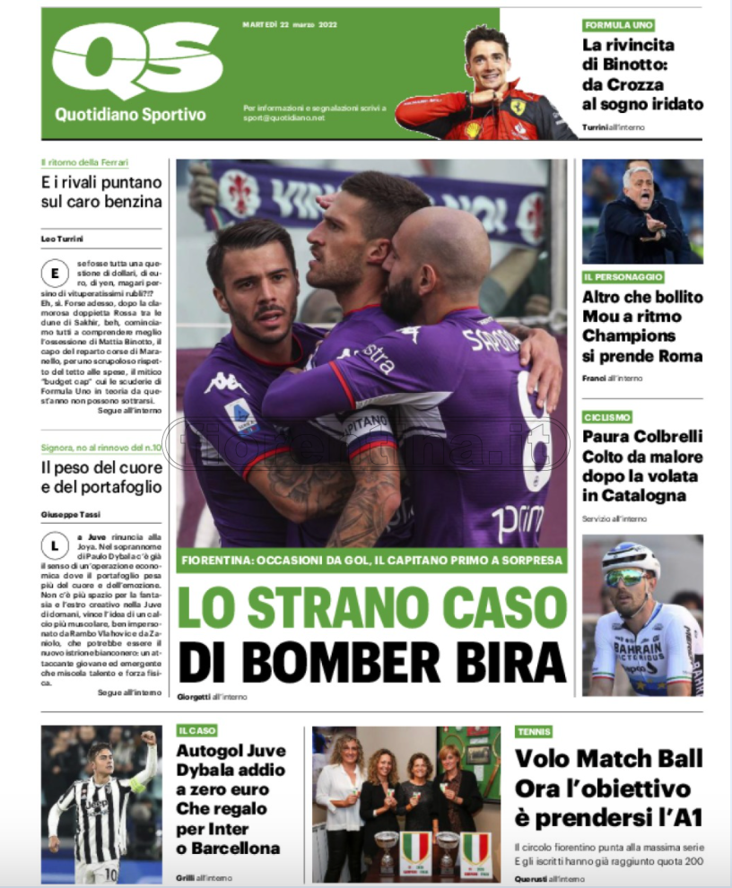 Quotidiani: la prima pagina di Qs, Stadio, Gazzetta, Corriere dello Sport, Tuttosport