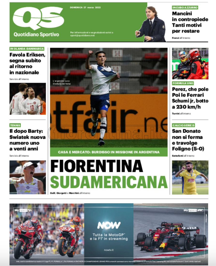 Quotidiani: la prima pagina di Qs, Stadio, Gazzetta, Corriere dello Sport, Tuttosport