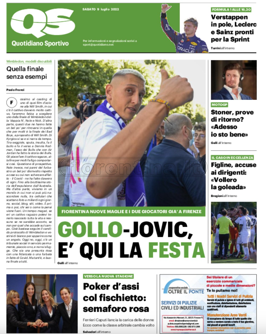 Quotidiani: la prima pagina di Qs, Stadio, Gazzetta, Corriere dello Sport, Tuttosport