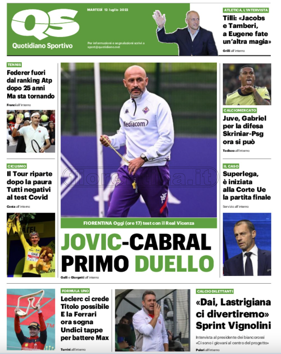 Quotidiani: la prima pagina di Qs, Stadio, Gazzetta, Corriere dello Sport, Tuttosport