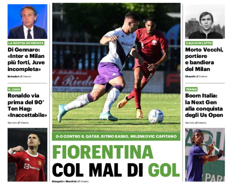 Quotidiani: la prima pagina di Qs, Stadio, Gazzetta, Corriere dello Sport, Tuttosport