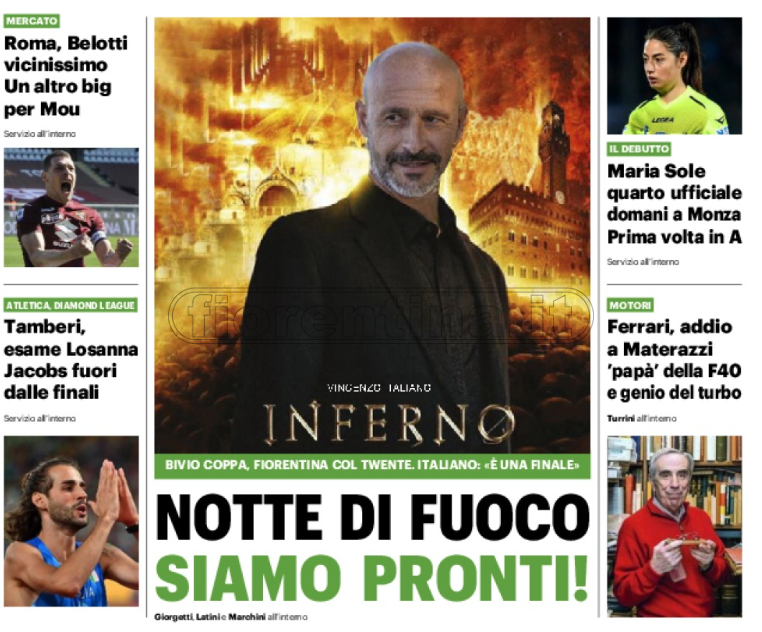 Quotidiani: la prima pagina di Qs, Stadio, Gazzetta, Corriere dello Sport, Tuttosport