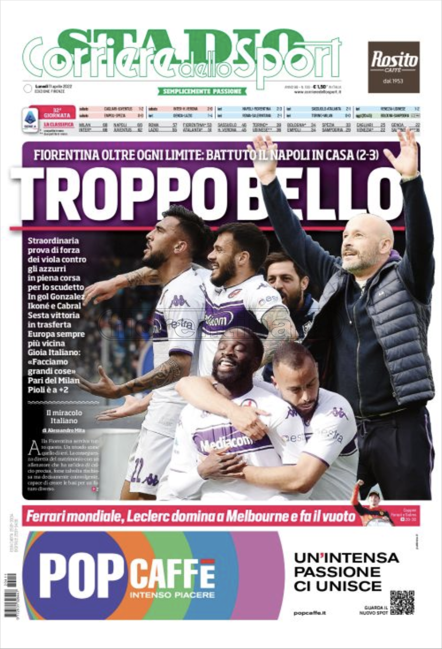 Quotidiani: le prime pagine di Qs, Gazzetta, CorSport, Stadio e Tuttosport