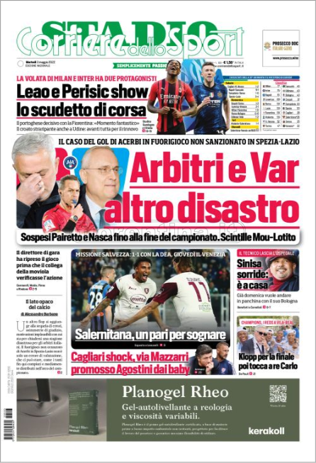Quotidiani: le prime pagine di Qs, Gazzetta, CorSport, Stadio e Tuttosport