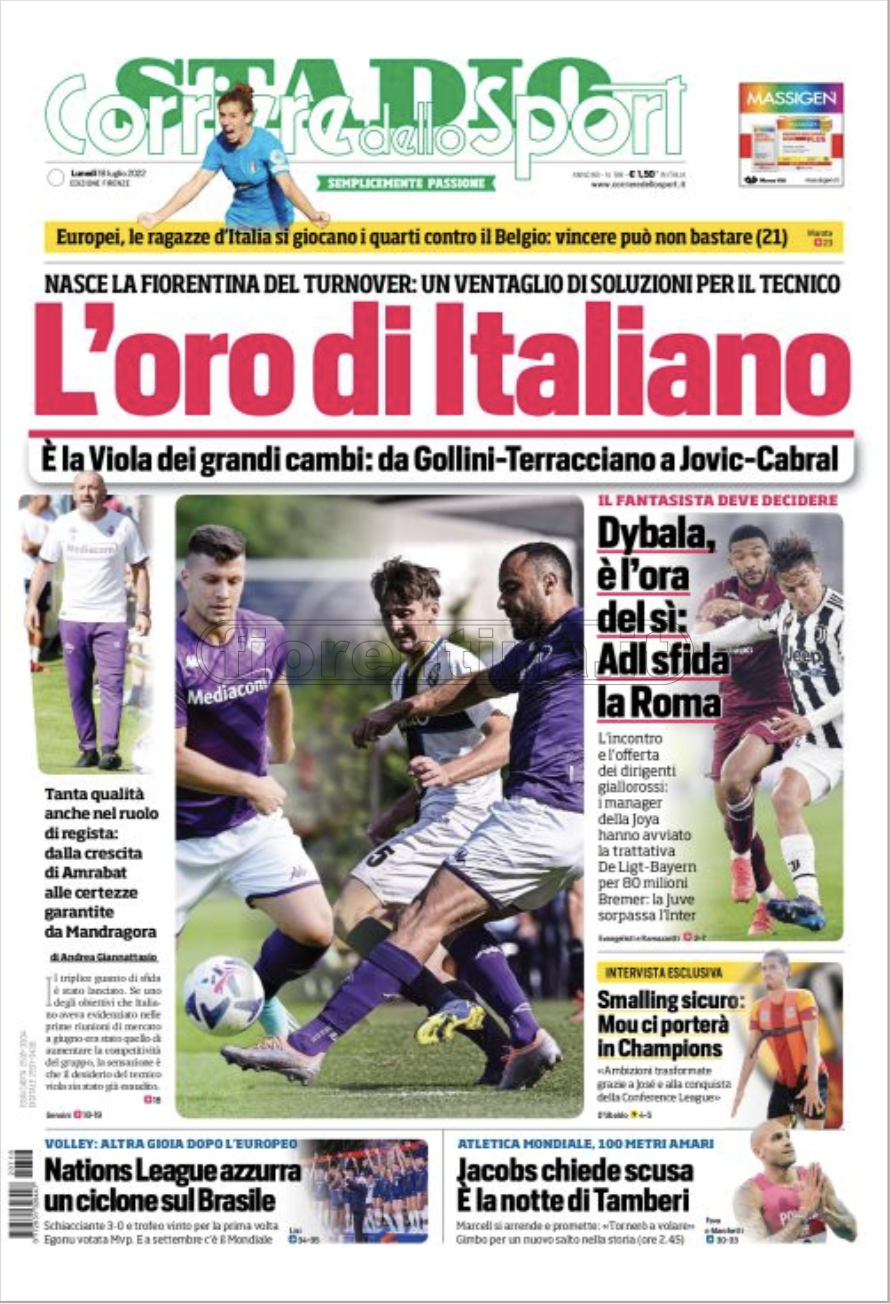 Quotidiani: la prima pagina di QS, Stadio, Gazzetta, Corriere dello Sport, Tuttosport