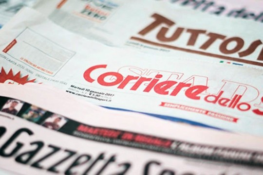 Quotidiani: le prime pagine di Qs, Gazzetta, CorSport, Stadio e Tuttosport
