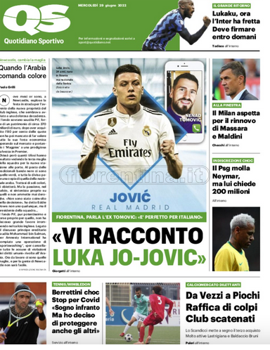 Quotidiani: la prima pagina di Qs, Stadio, Gazzetta, Corriere dello Sport, Tuttosport
