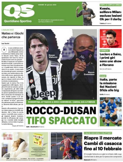Quotidiani: la prima pagina di Qs, Stadio, Gazzetta, Corriere dello Sport, Tuttosport