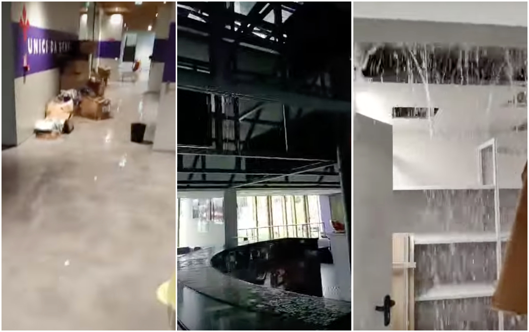 Viola Park, i danni del maltempo anche dentro le strutture (VIDEO)