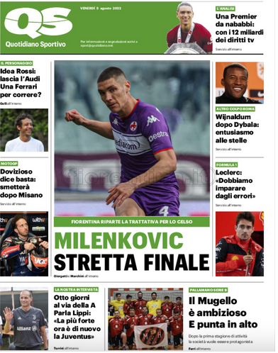 Quotidiani: la prima pagina di Qs, Stadio, Gazzetta, Corriere dello Sport, Tuttosport, homepage