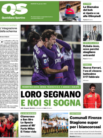Quotidiani: la prima pagina di Qs, Stadio, Gazzetta, Corriere dello Sport, Tuttosport