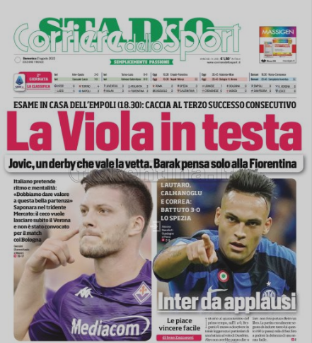 Quotidiani: la prima pagina di Qs, Stadio, Gazzetta, Corriere dello Sport, Tuttosport