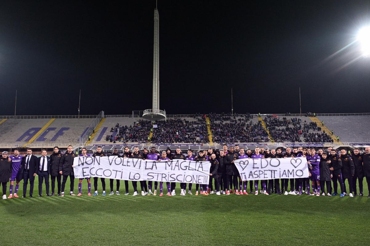 Bove, coreografia della Fiesole e dedica dei compagni: "Non volevi la maglia, eccoti lo striscione" (FOTO VI.IT)