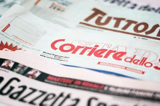 Quotidiani: la prima pagina di Qs, Stadio, Gazzetta, Corriere dello Sport, Tuttosport